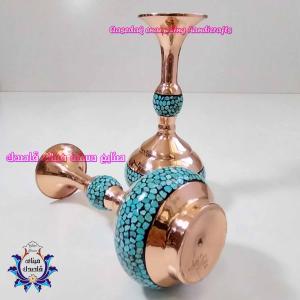 گلدان فیروزه کوبی ۱۶ سانتیمتر کد ۱