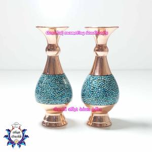گلدان فیروزه کوبی ۱۳ سانتیمتر کد ۱